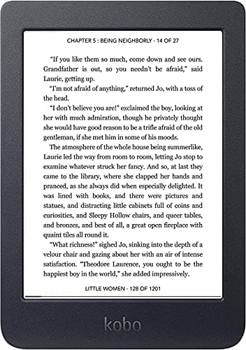 Kobo N306-KU-BK-A-EP, Rinnovato eReader WiFi, 8 GB di spazio di archiviazione, Nero