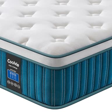Coolvie Materasso 140 x 200 cm, ergonomico a 7 zone, Ortho, grado di durezza H2 & H3, materasso a molle altezza 26 cm, certificato Öko-Tex, prodotto secondo gli standard di qualità tedesca