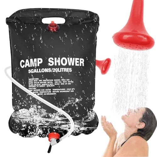 Traxenta 20 Litri doccia portatile, doccia da campeggio con Tubo Rimovibile e Soffione, doccia solare da campeggio Uso Esterno da Appendere per Escursionismo Trekking All'aperto Borsa da Bagno
