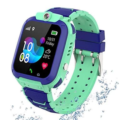 GPS kids Smartwatch Phone per Impermeabile, GPS Localizzatore di tracciamento con Chat Vocale, Sveglia SOS per il Gioco di Matematica Studente Bambini Smart Watch, Regalo Ragazzo e Ragazza, Nero