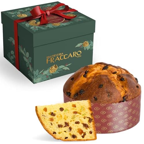 Panettone Artigianale Classico 1Kg - Panettone Milanese con Canditi e Uvette, Pasticceria Fraccaro 1932, con solo Lievito Madre, Dolce Natalizio Made in Italy, Linea Gift Box