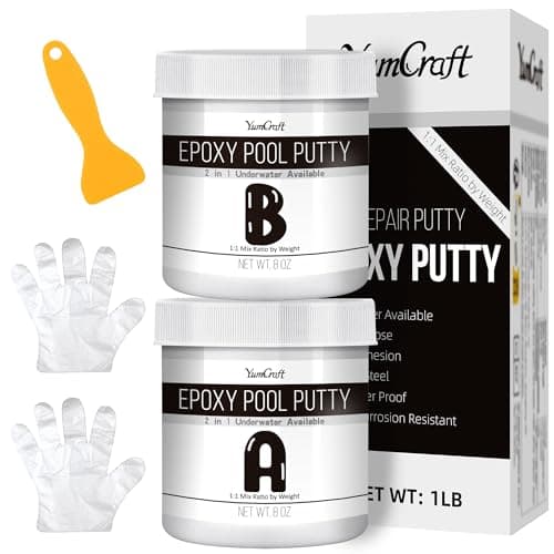 Colla Epossidica Bicomponente - Kit di Riparazione Della Piscina Epossidica da 450g Sott'acqua o Pozzi per la Riparazione di Perdite, Crepe, Riempimento, Modellazione (Bianco)