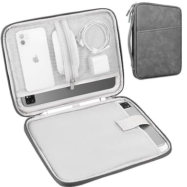 Lacdo Custodia Protettiva Borsa Tablet per 11" iPad A16, 11" iPad Air M3 M2, 11" iPad Pro M4, 10.9" iPad, 11" iPad Pro, 10.2" iPad, 10.9" iPad Air 5 4, 10.5" iPad Pro, Magic Keyboard, Grigio Scuro