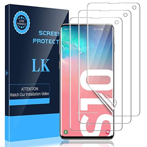 LK 3 Pezzi Compatibile con Samsung Galaxy S10 Pellicola Protettiva, Sensibile al tatto, Senza Bolle, HD Trasparente TPU Pellicola, LK-X-23