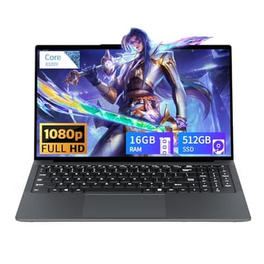PC Portatile 15.6 Pollici, 16GB RAM 512GB SSD Laptop gaming, Computer portatile Core i3 Fino a 3.4GHz, Schermo ad alta definizione HD 1920x1080 FHD IPS Notebook, con WiFi 5 HDMI, USB-3.0, Type-C