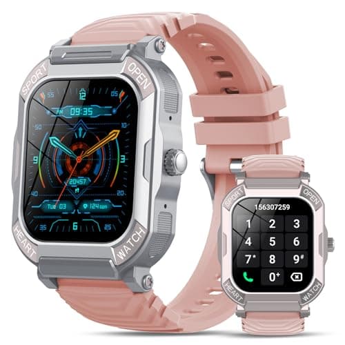 Smartwatch Uomo Donna con Chiamate Bluetooth, 1,85'' Orologio Smartwatch Uomo, Impermeabil IP68 Fitness Tracker, 110+ Sportive Smart Watch con Contapassi/Sonno/Cardiofrequenzimetro, Rosa Orologio