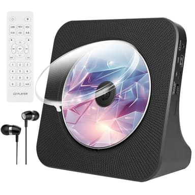 Lettore CD portatile con Bluetooth 5.0, lettore CD domestico con doppi altoparlanti stereo integrati, lettore musicale portatile per auto con radio FM/Audio Boombox/AUX/USB