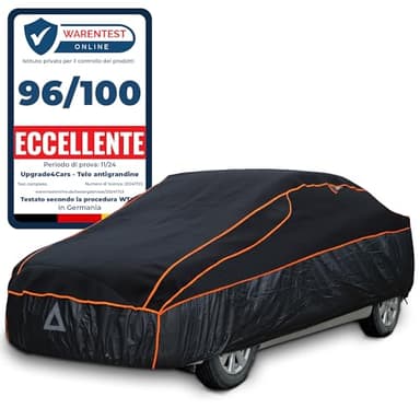 Upgrade4cars Telo Copriauto Anti-Grandine Premium da Esterno Imbottito e Impermeabile | Copertura Auto Felpato Universale Antigraffio per Estivo e Invernale 483 * 178 * 119 cm