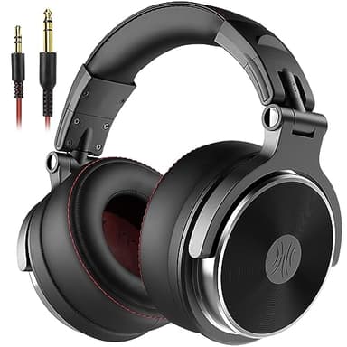 OneOdio Pro 50 Cuffie Professionali da Studio, Cuffie Cablate con Shareport e Microfono, Jack da 3,5 mm e 6,35 mm, Cuffie per Registrazione, Mixaggio, Monitoraggio, Creatori, DJ, Chitarra, Podcast