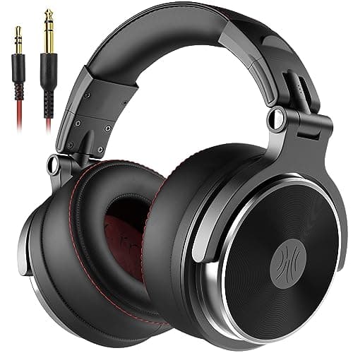 OneOdio Pro 50 Cuffie Professionali da Studio, Cuffie Cablate con Shareport e Microfono, Jack da 3,5 mm e 6,35 mm, Cuffie per Registrazione, Mixaggio, Monitoraggio, Creatori, DJ, Chitarra, Podcast