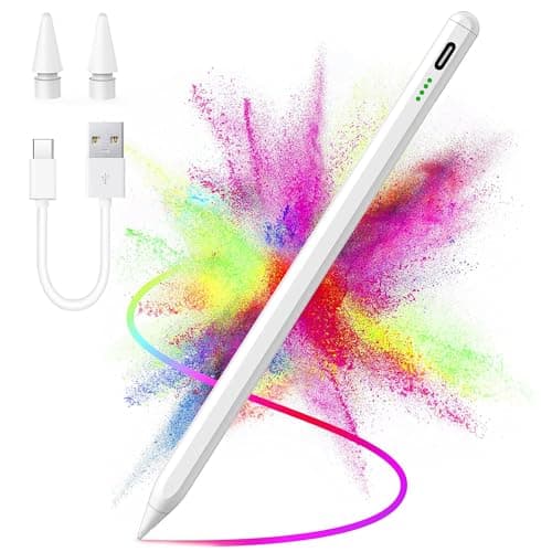 Penna per Apple iPad (2018-2024),Penna Touch per Tablet, ipad Pencil con Sensibile all'inclinazione & Rigetto del Palmo,Compatibile con iPad 10/9/8/7/6, iPad Pro 12.9/11/Air 5/4/3/Mini 6/5