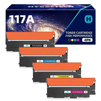 Hyggetech 117A Toner compatibile per HP 117A Toner Set W2070A W2071A W2072A W2073A per HP Color Laser MFP 179fnw 178nw 150a 150nw 178nwg 179fwg (Nero Magenta Ciano Giallo)