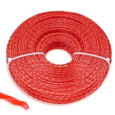 SWAWIS Filo Decespugliatore Filo per Decespugliatore Professionale Filo Decespugliatore 3mm 100M Spiralato in Nylon Filo Tagliaerba, Rosso Foncé