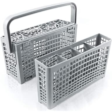 Plemont Cestello posate lavastoviglie ORIGINALE [23x8,5 & 4,5x13,5cm] Cestello lavastoviglie con l’innovativa soluzione 2 in 1 – porta posate lavastoviglie in plastica resistente