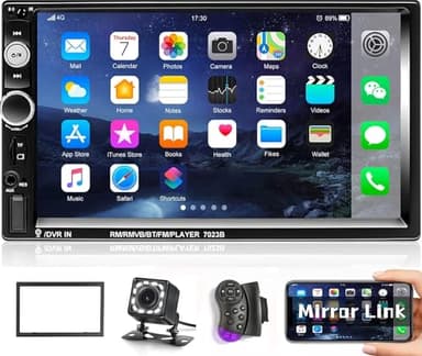 CAMECHO Autoradio 2 Din Radio Bluetooth Auto 7 Pollici Autoradio Touch Screen con FM Radio SWC Telecamera Posteriore Support Mirror Link