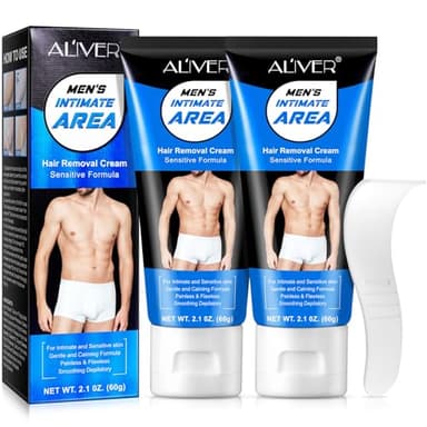 Smddx Creme depilatorie uomo,Depilatore Uomo For crema depilatoria uomo parti intime Rimozione delicata, sicura ed efficace dei peli superflui senza il rischio di tagli e contusioni(x2)