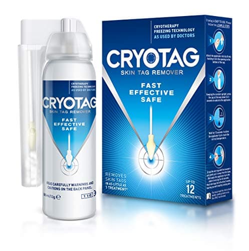 Cryotag Skin Tag Remover – Rimozione Rapida ed Efficace dei Fibromi Penduli – Rimuove i Porri della Pelle in un Solo Trattamento con Crioterapia, Clinicamente Testato, fino a 12 Trattamenti