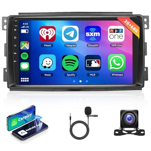 2G+64G Wireless Carplay Android 13 Autoradio 2 Din per Mercedes Benz Smart Fortwo 451 2005-2010 9 Pollici Autoradio con Android Auto GPS Navi WiFi Mirror Link Bluetooth FM/RDS/EQ Telecamera Posteriore