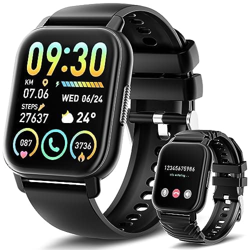 Smartwatch Uomo Donna con Effettua o Risposta Chiamate, 1.85" Orologio Smartwatch Contapassi/Sonno/Cardiofrequenzimetro, 110+ Modalità Sportivo Smart Watch, IP68 Orologio Fitness per Android iOS