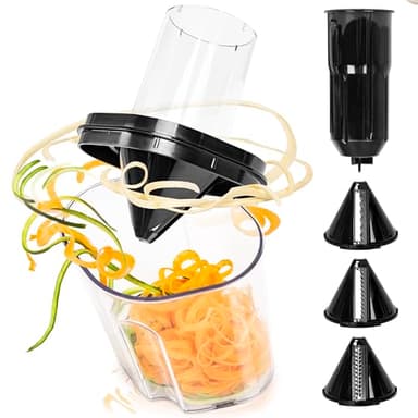 Duronic HBS35 Spiralizzatore con 3 coni | Lame in acciaio inossidabile per tagliare verdura in spirali spesse, medie o fini | Versatilità, materiale sicuro per il cibo, compatto e facile da conservare