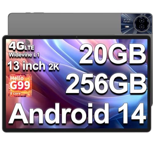 TECLAST T65MAX 2K Tablet 13 Pollici 2025, 2.2GHz Helio G99 Octa-Core Gaming Tablet Android 14 Doppio SIM 4G LTE+5G WiFi, 20GB RAM+256GB ROM/TF 8TB, 13MP+8MP/10000mAh-18W Rapida/BT5/GPS/GMS/Widevine L1
