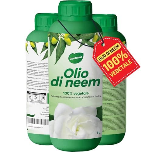 Gardemia Olio di Neem per Piante 1 Litro 100% Vegetale Azione Naturale contro varie Avversità Giardino Multiuso Concentrato Estratto Meccanicamente Pressatura Freddo Straordinarie Proprietà Naturali