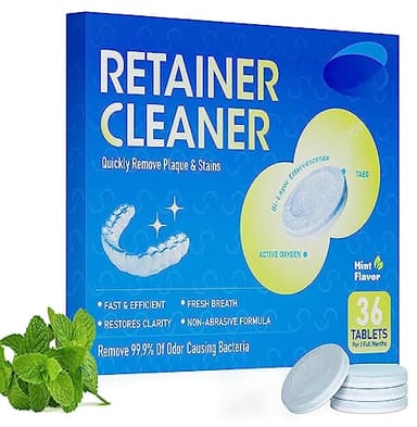 Fresh Pastiglie detergenti - 36 compresse, Pulitore per Igiene della Protesi Dentale, pulizia bite, Pulizia dentiere, compresse apparecchi ortodontici, Pulizia Profonda,