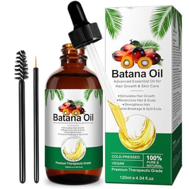 Olio di Batana per Capelli 120 ml, Olio Essenziale di Batana Puro al 100% Pressato a Freddo, Favorisce la Crescita dei Capelli, Nutre il Cuoio Capelluto, Previene la Caduta e la Rottura dei Capelli