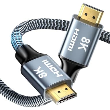 CABNEER Cavo HDMI 2.1 8K 10m, HDMI Cavo Alta Velocità 48Gbps 8K 60Hz 4K 120Hz HDCP 2.2/2.3 eARC HDR Commenti con HDTV, Laptop ecc