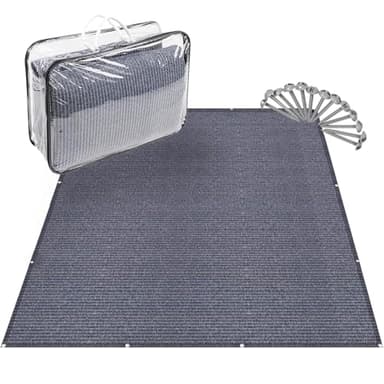 Generico Tappeto per Tende da Sole,stuoia Campeggio,Tappeto per Veranda Camper,Tappeto Camper,Telo Campeggio Pavimento,Traspirante, Antiscivolo,con 12 Fori, 13 picchetti e Borsa per Il (250 * 300CM)