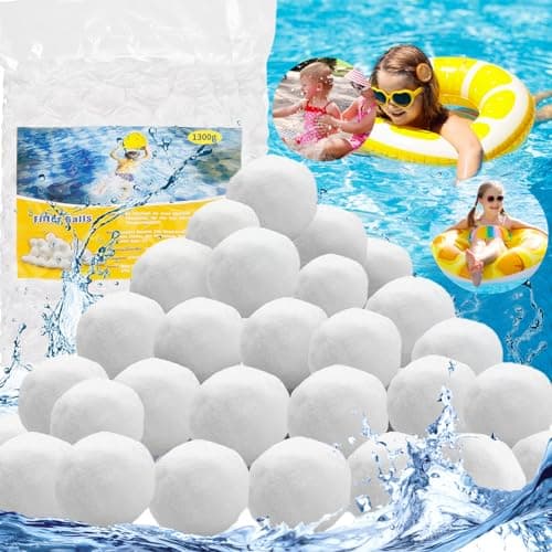 GLINKADO Sfere Filtro Piscina, 1300g Sfere Filtro per Piscina Filtro Sabbia Sostituire 45kg Filtro Sabbia Adatto, Palline Filtranti Polysphere per Filtro Piscina, Acquario e Pulizia Piscina