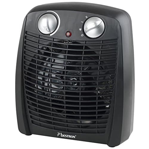 Bestron Termoventilatore con 2 livelli di potenza, incl. protezione antiribaltamento e protezione da surriscaldamento, per ambienti fino a 20m², 2000 Watt, colore: Nero