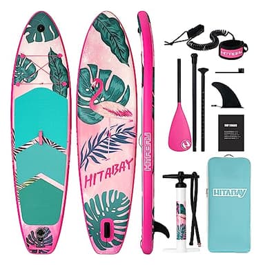 Tavola SUP Gonfiabile con Accessori Completi, Tavola da Paddle Surf Gonfiabile 320 x 81 x 15 cm, Capacità di Carico Massima 150kg, Unisex-Adulto Stand Up Paddle Board (ROSA)