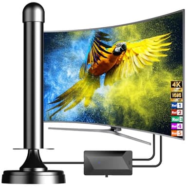 Antenna TV Interna Digitale,Antenne Potente Ricezione a Lunga Distanza, Base Magnetica per TV Portatili, Supporto 4K 1080p VHF UHF DVB-T/DVB-T2-All TVs