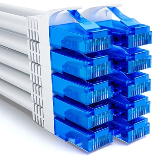 deleyCON 10x 2m CAT6 Set di Cavi di Rete - U-UTP RJ45 CAT-6 Cavo Patch LAN Cavo Ethernet DSL Switch Router Modem Ripetitore Pannello Patch - Bianco