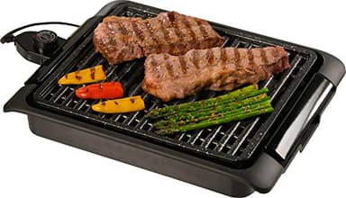 Piastra elettrica per cucinare STARLYF Smokefree Grill, Original, Griglia No Fumo Carne e Verdure Grigliate, Bistecchiera ghisa piastra x bbq, smokeless, Griglia elettrica