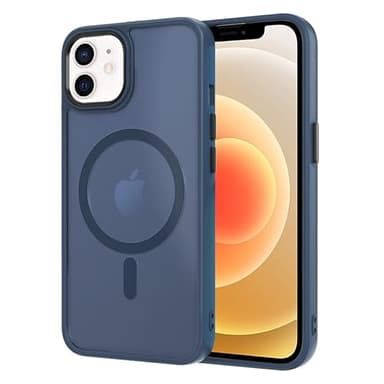 AOMYKE Cover Magnetica per iPhone 12 / iPhone 12 Pro, Custodia iPhone 12 / iPhone 12 Pro Compatibile con MagSafe, Traslucida Opaca Posteriore Sottile PC+TPU Bumper Antiurto Case - Blu