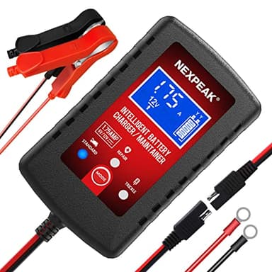 Caricabatteria Auto, NEXPEAK 6V/12V 1.75A Completamente Automatico Caricabatterie/manutentore con modalità di Recupero della Batteria per Auto, Moto, ATV, Camper, Powersports, Barca e Altro Ancora