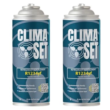 ClimaSet Gas aria condizionata auto -Sostituisce il refrigerante gas R1234yf per condizionatore - kit ricarica clima auto - ricarica aria condizionata auto dopo il 2016-2 x bombolette gas da 170 g