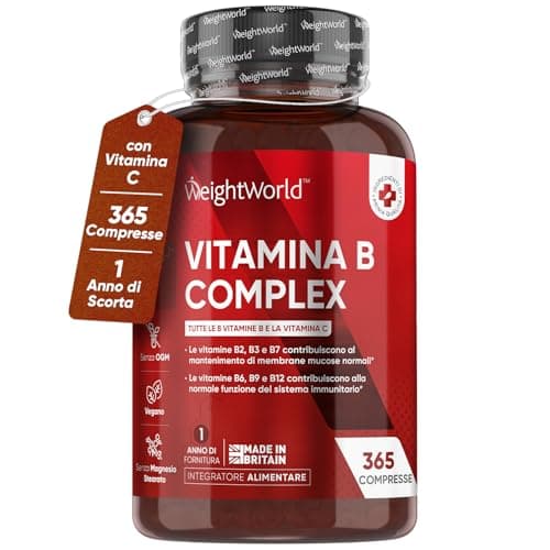 Vitamina B Complex ad Alto Dosaggio, 365 Micro-Compresse Vegan, 1 al Giorno (Per 1 Anno) con Biotina, Acido Folico, Riboflavina, Vitamina B12 (Metilcobalamina) e Vit C (Acido Ascorbico), Senza OGM