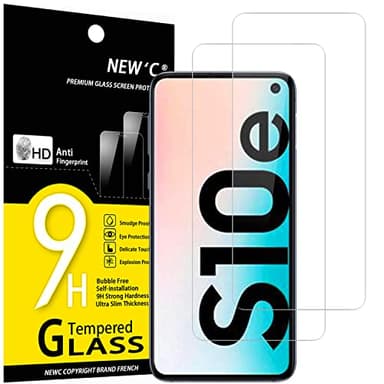 NEW'C 2 Pezzi, Vetro Temperato per Samsung Galaxy S10e, Pellicola Prottetiva Anti Graffio, Anti-Impronte, Senza Bolle, Durezza 9H, 0,33mm Ultra Trasparente, Ultra Resistente