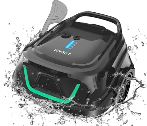 (2024 Upgrade) WYBOT A1 Pulitore per Piscina Cordless con 4 Sicli di Pulizia, 120 Minuti di Pulizia a Ricarica Rapida in 2,5 Ore, LED Indicatore, Robot Piscina Fuori Terra con Doppia Filtrazione