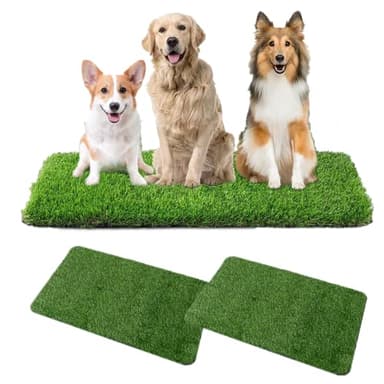 Guangyu Lettiera in Erba Sintetica per Cani,2PACK 63.5cm x 38cm Tappeto Erboso Artificiale per Cani,Lettiera per Cani, Erba Sintetica Assorbente Toilette per Cani