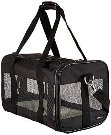 Amazon Basics AMZSC-002 Borsa da trasporto Cani,Gatti, morbida per animali domestici, taglia M, L 42 x P 27 x H 28 cm, Nero
