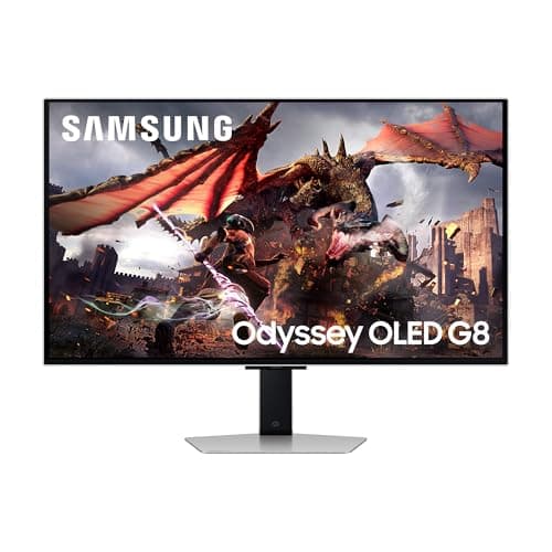 Samsung Monitor Gaming Odyssey OLED G8 (S32DG802), Flat, 32'', 3840x2160 (UHD 4K), 16:9, HDR10+, OLED, 240Hz, 0,03ms (GtG), Compatibilità G-Sync, HDMI, USB, DP, HAS, Pivot, Gaming Hub