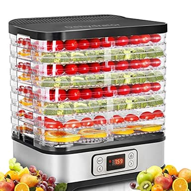 COOCHEER Essiccatori per Alimenti, Temperatura Regolabile da 35-70℃, Essiccatore frutta e verdura (400W LCD)