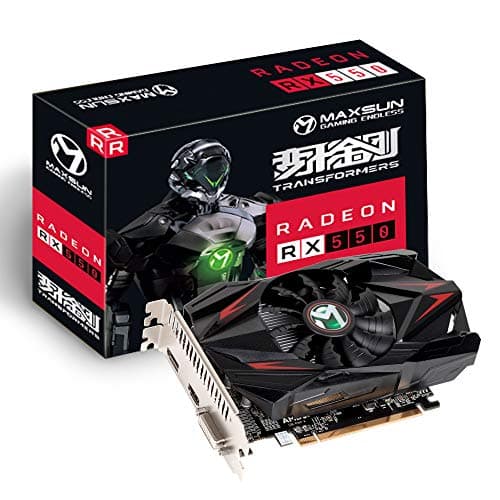 Scheda Video MAXSUN AMD Radeon RX 550 Scheda Grafica 4GB GDDR5 ITX per computer PC, Gaming, Video, GPU 128-bit DirectX 12 PCI Express X16 3.0 DVI-D Dual Link, HDMI, DisplayPort