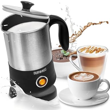 Duronic MF300 Montalatte elettrico 2 in 1, Schiumalatte automatico 300 ml, Scaldalatte 550W, Cappucinatore, Emulsionatore, Facile da usare e pulire, Ideale per caffè cioccolata calda cappuccino latte