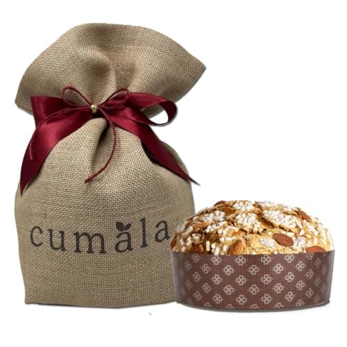 Cumala Panettone Artigianale Tradizionale Mandorlato con Uvetta e Canditi di Sicilia da 1 kg. Metodo a 3 Impasti, con Lievito Madre, 72 Ore di Lievitazione e Confezione Ricercata