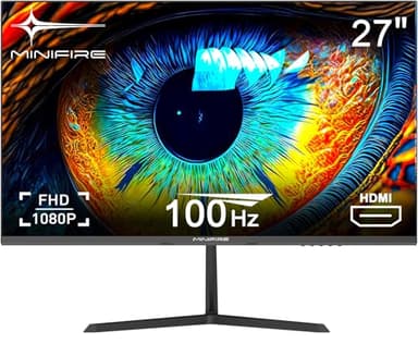 Minifire Monitor 27 pollici, 100 Hz, FreeSync, pannello IPS, schermo PC Full HD, 1080p con porte HDMI USB-C (MF27X3AL)
